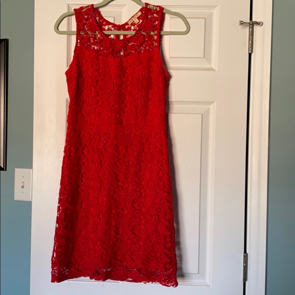 Skies are Blue red lace dress